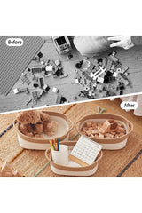 5 Pieces Storage Basket , Bathroom And Kitchen Organization Box Natural Cotton Rope Woven Baskets - Swordslife