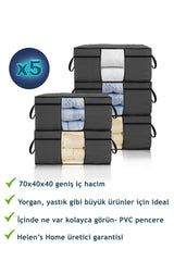 5 Pcs Anthracite Gray Clothes Quilt Pillow Bag Storage Bag 70x40x40 Cm - Swordslife