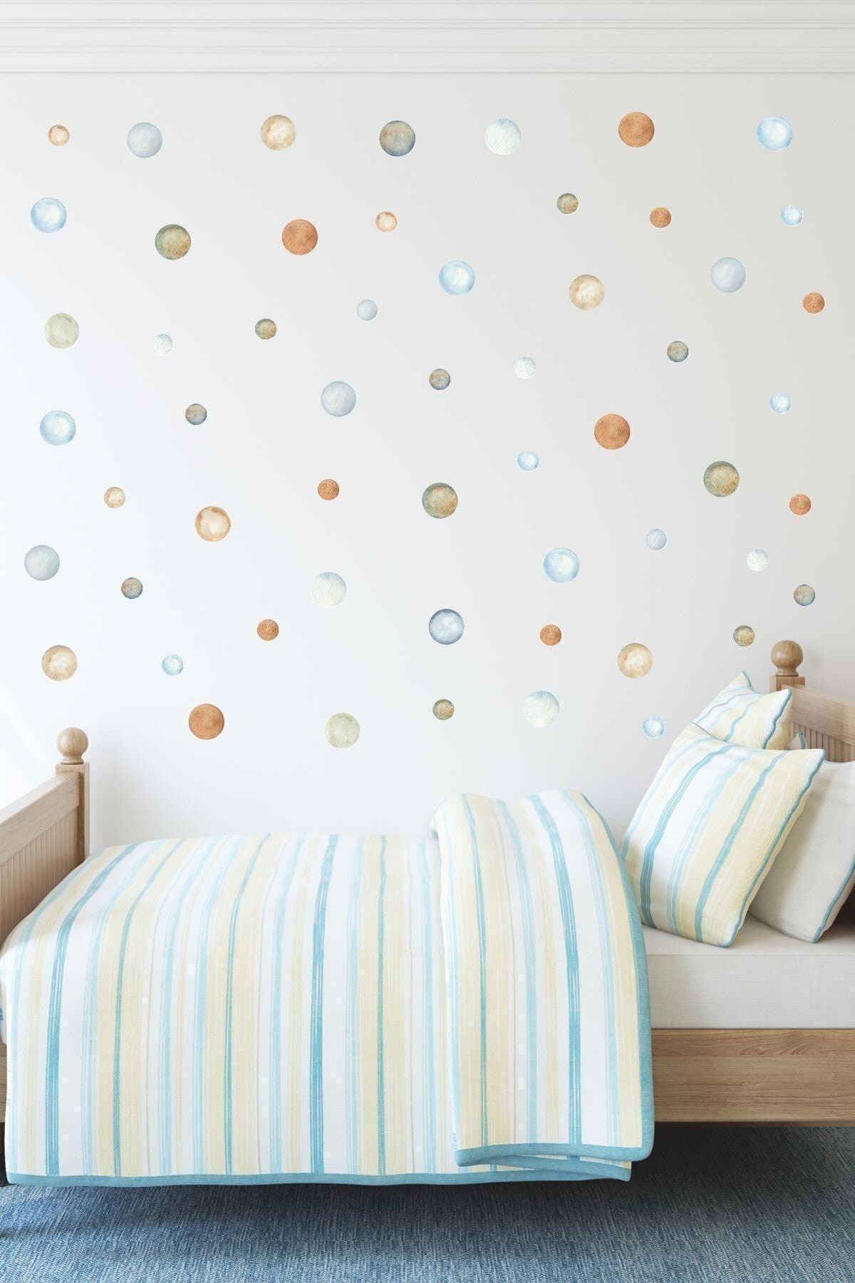 5 And 3 Cm Breeze Watercolor Polka Dot Kids Room Wall Sticker Set - Swordslife