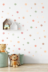 5 And 3 Cm Nature Watercolor Polka Dot Kids Room Wall Sticker Set - Swordslife