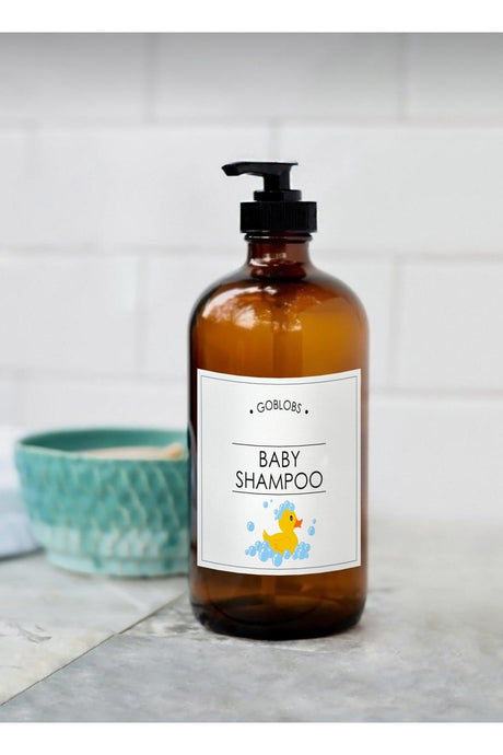 500ml Amber Brown Glass Bottle Baby Shampoo