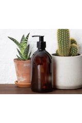 500ml Amber Brown Glass Liquid Soap Dispenser 2