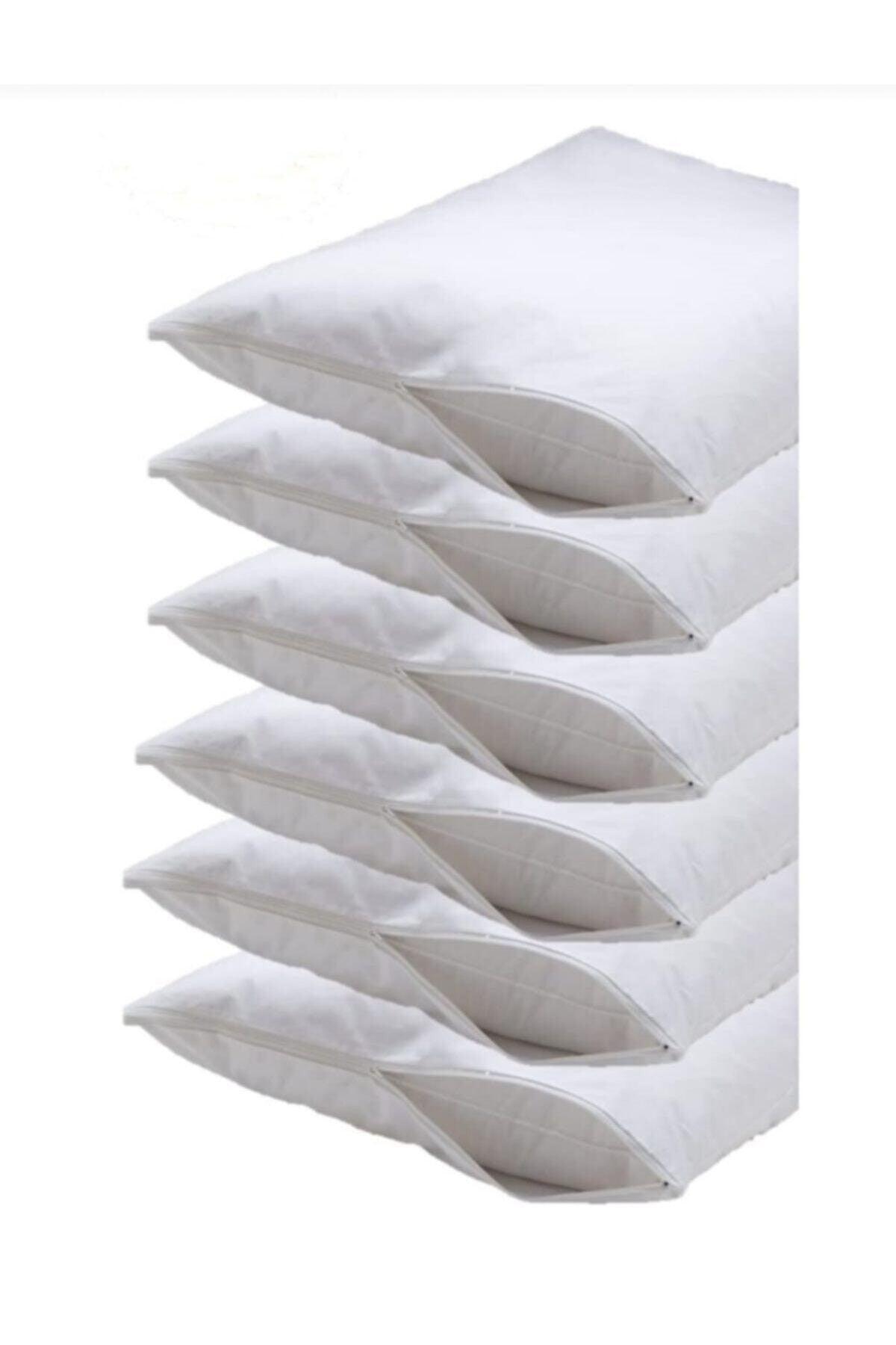 50x70 100% Cotton Pillow Inner Protective Cover Zippered White 6 Pcs - Swordslife