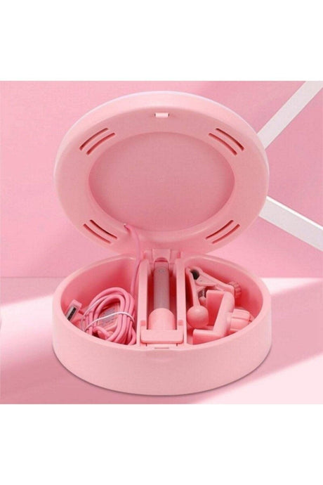 57 Cm Foldable Mirror Led Light Selfie Hairdresser Makeup Light Make Up Ring Light 6 Inch Pink - Swordslife