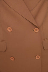 Camel Double Button Pocket Detailed Lined Blazer Woven Jacket TCTAW22CK0007 - Swordslife