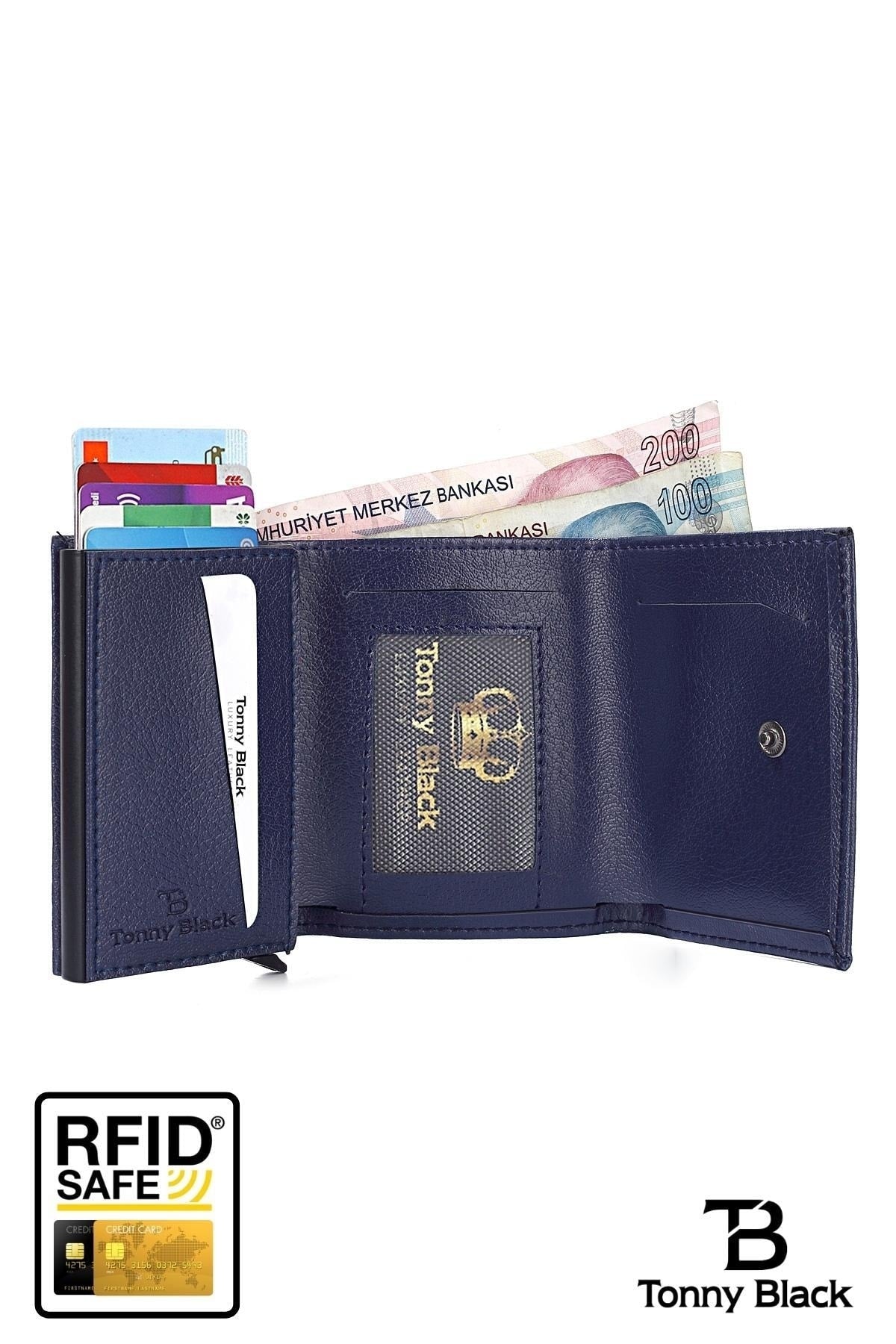 Original Automatic Mechanism Boxed Rfid Protection Anti Theft Money & Card Holder Wallet