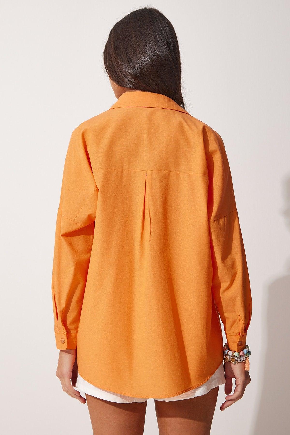 Women's Mandarin Oversize Long Basic Shirt DD00842 - Swordslife