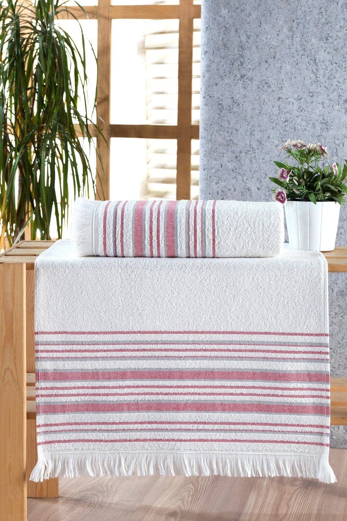 Odin Jacquard Fringed Bath Towel Set of 2 - Swordslife