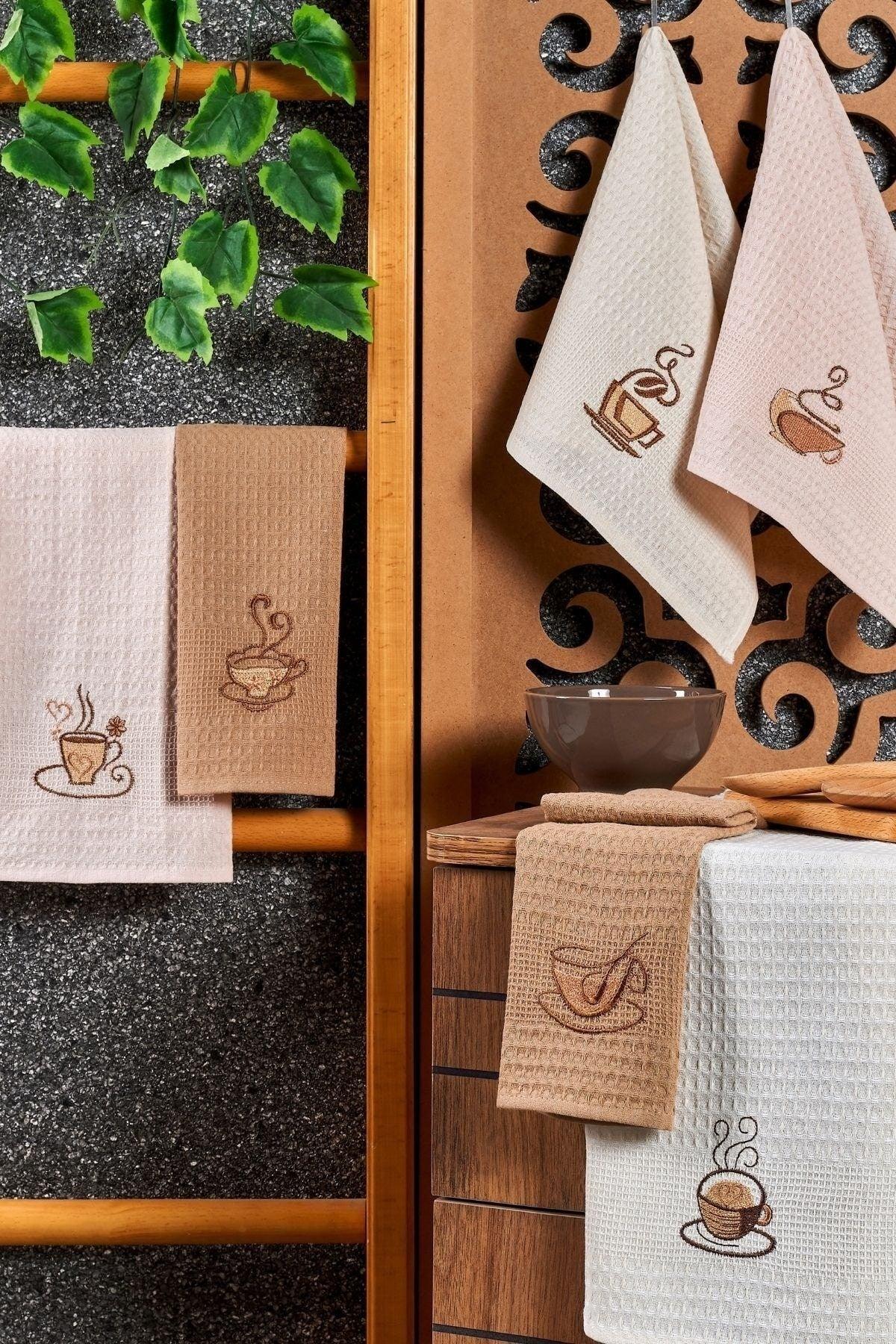 6 Pcs Kitchen Tea Towel Coffee Set 40x60