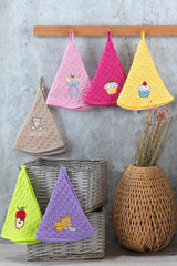 6 Pcs Embroidered Round Kitchen Towel 60cm