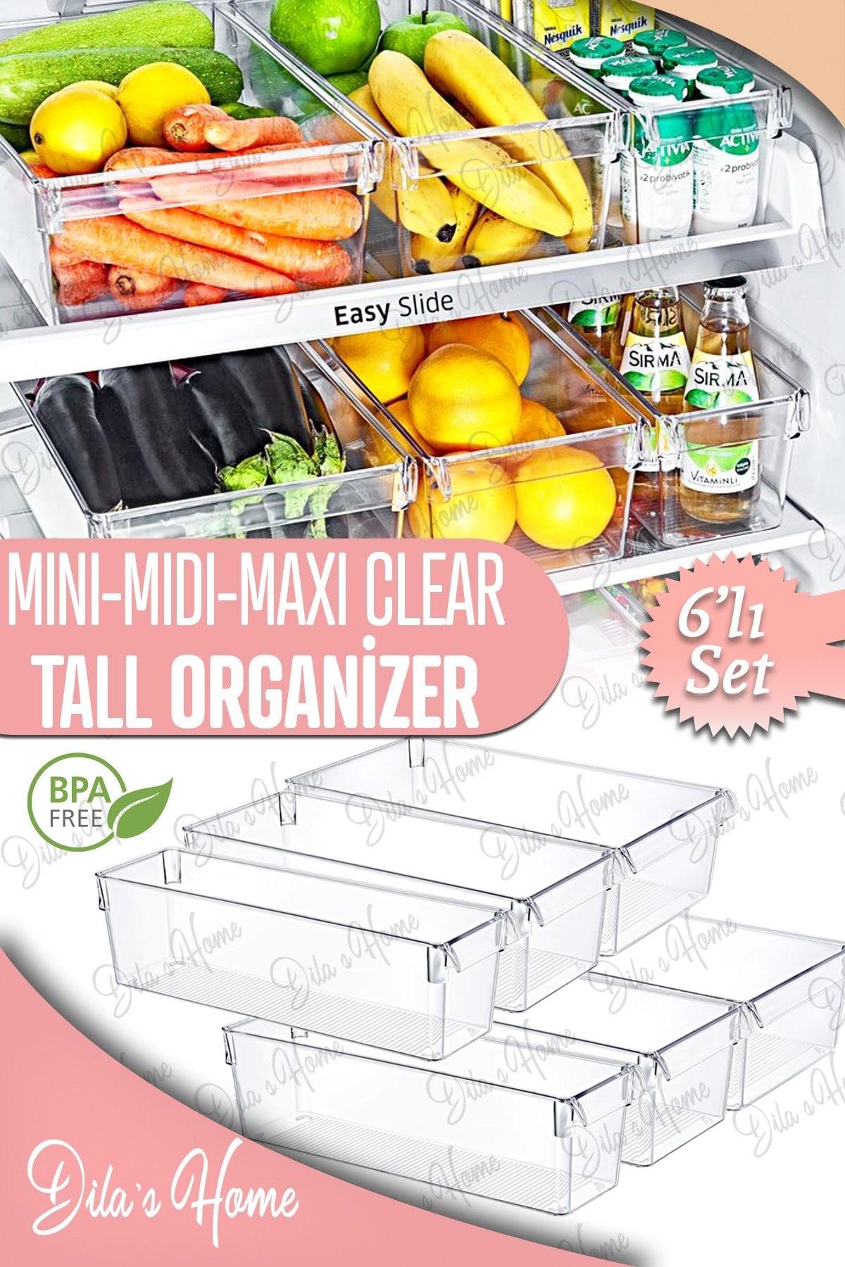 6-Piece Mini-midi-maxi Tall Clear Refrigerator &