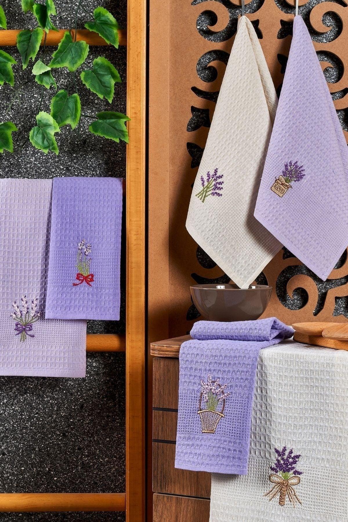 Lavender Set of 6 Kitchen Drying Wipes 40x60 - Swordslife