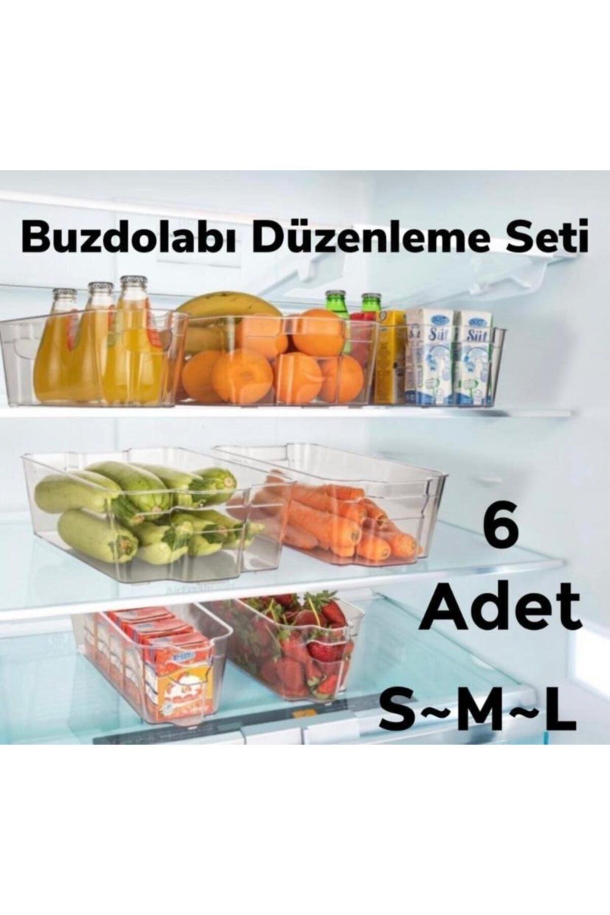 6 Pcs Fridge Organizer Basket Bottle