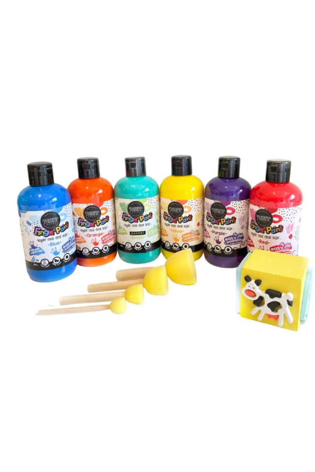 6 Pcs Washable Finger Paint - 6*250ml -4 Pcs