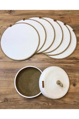 6 Pieces Placemat And Bread Plates, Plate Set, Plate Base, Silicone Free, Machine Stitched - Swordslife