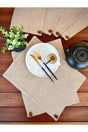 6 Pieces Rectangle Straw, Jute Placemat Cover Weave Serving Set - Natural - Swordslife