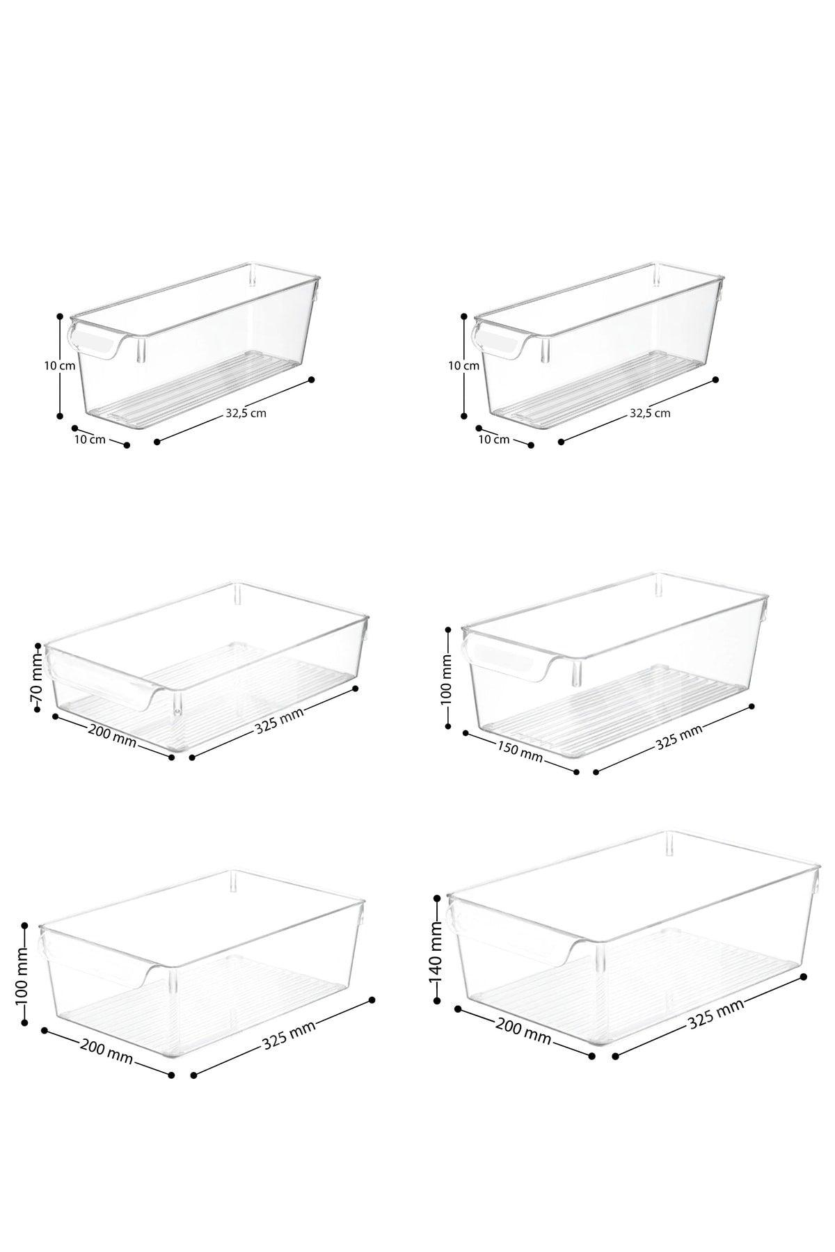 Set of 6 Refrigerator & Cabinet Organizer, Organizer Box - Swordslife