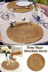 6 Straw Bottoms Knitted Placemats Plate Pan Pot Base Bamboo Tableware Service Presentation Fireproof - Swordslife