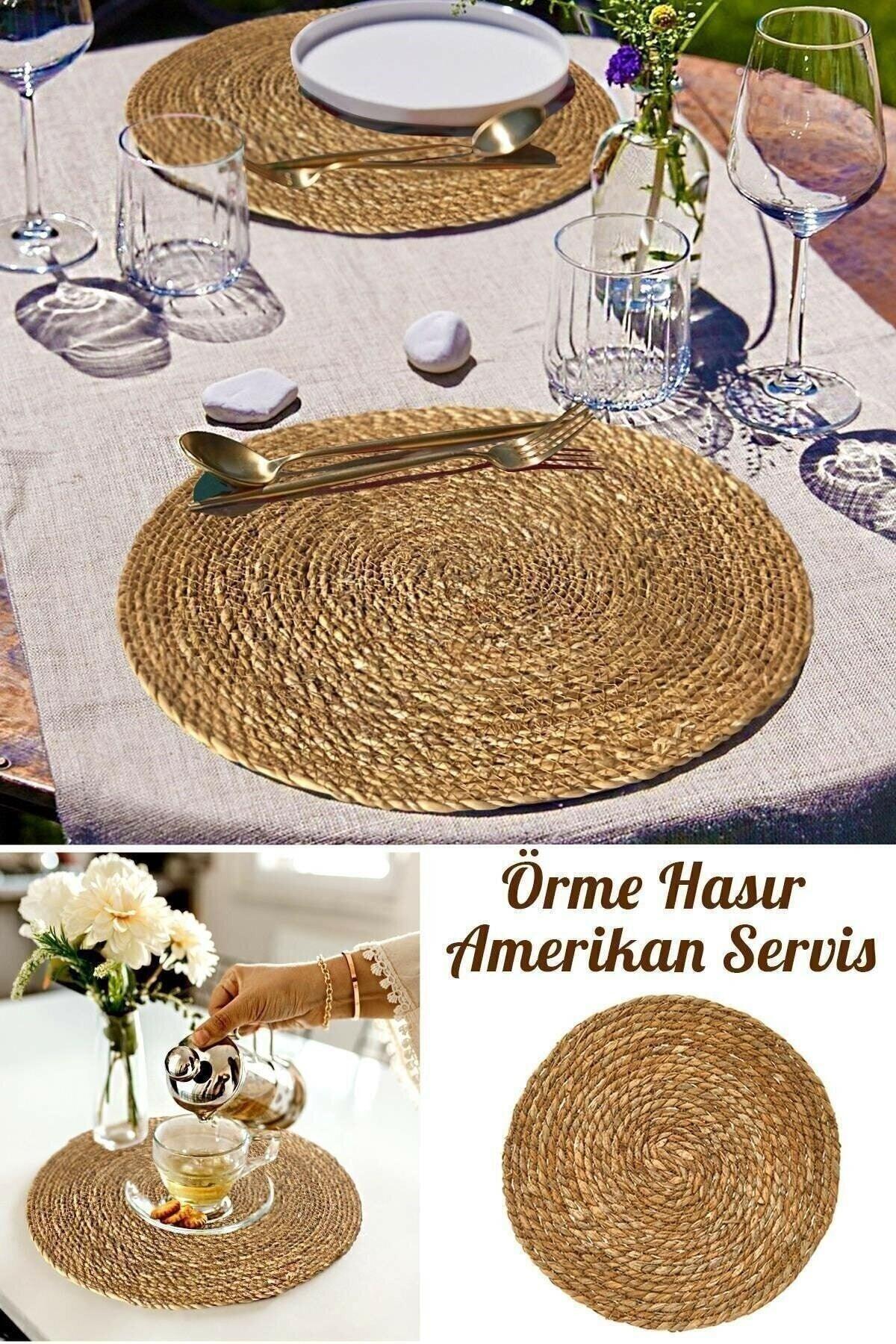 6 Straw Bottoms Knitted Placemats Plate Pan Pot Base Bamboo Tableware Service Presentation Fireproof - Swordslife