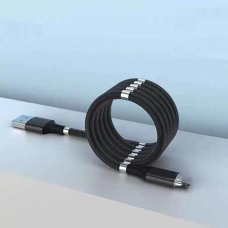 New Magic Rope Magnetic Absorption Data Cable TPE Magnetic Fast Charging Cable For Type-c Retractable Easy Storage - Swordslife