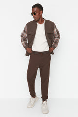 Brown Men's Basic Regular/Normal Fit Elastic Jogger Sweatpants TMNSS20EA0053