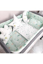 70x110 Suitable for Park Beds Mint Green Cloudy Model Baby Sleeping Set 10pcs (CRAID NOT INCLUDED) - Swordslife