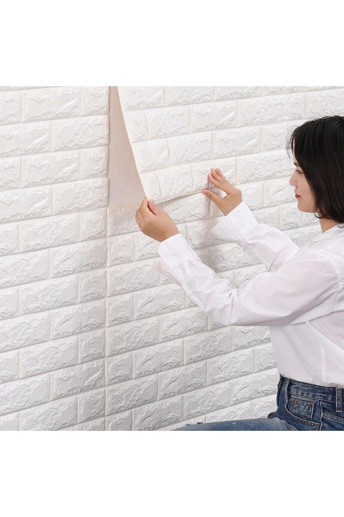 70X23 cm White Self Adhesive 3D Flexible Wallpaper Panel - Swordslife