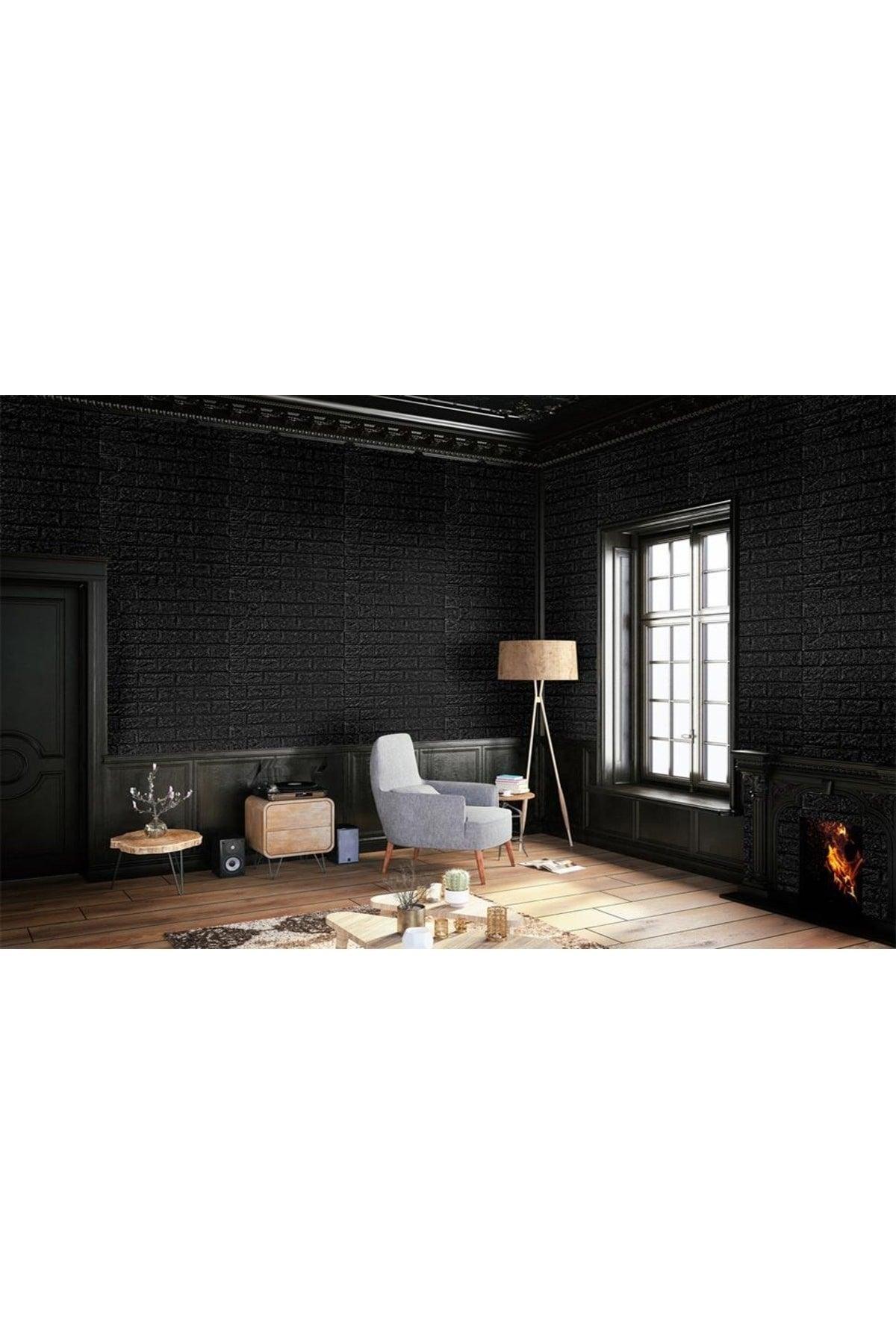 70x30 Cm Black Self Adhesive 3d Flexible Wallpaper Panel - Swordslife