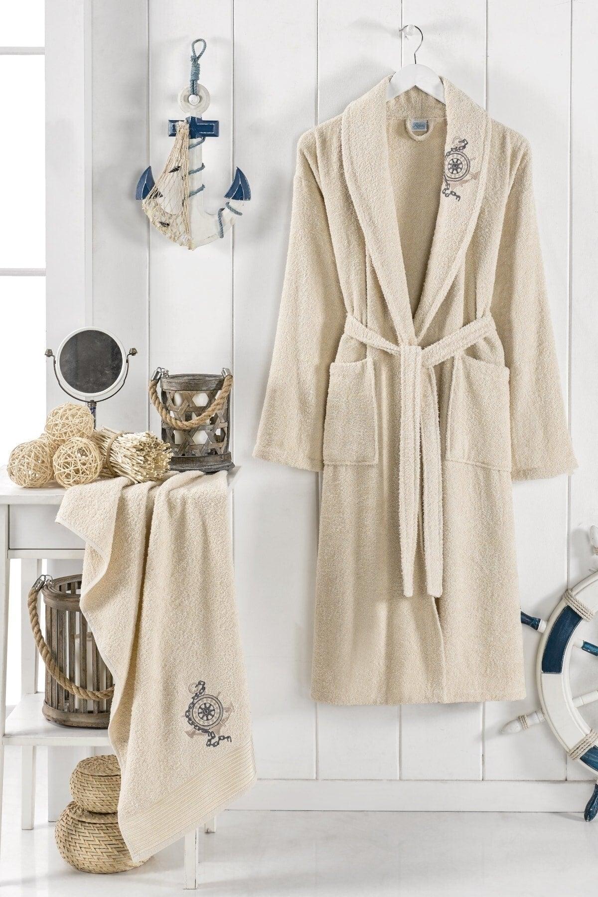 Şalyaka Unisex Cotton Towel Bath Robe Set - Swordslife