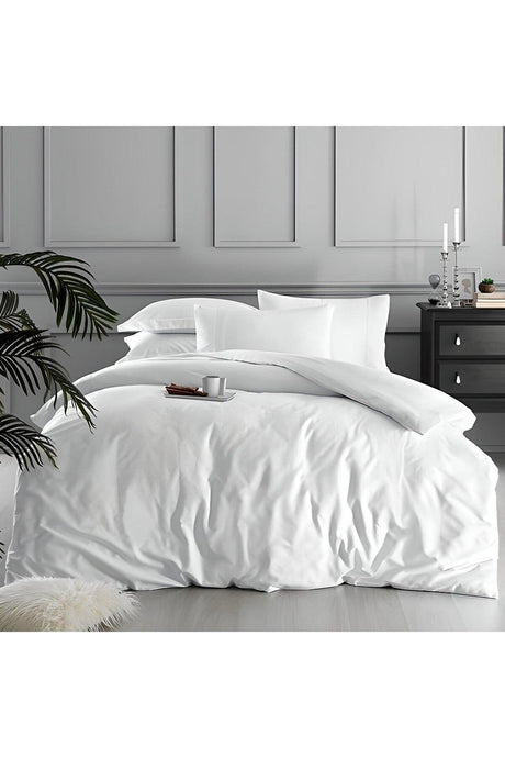 82 Wire 100% Organic Cotton Satin Plain Double Oversized Duvet Cover Set Hotel Type Lux - Swordslife