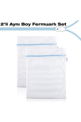 90*110 2 Pcs Large Size Laundry Washing Net Bag Washing Net Bag With Zipper - Swordslife