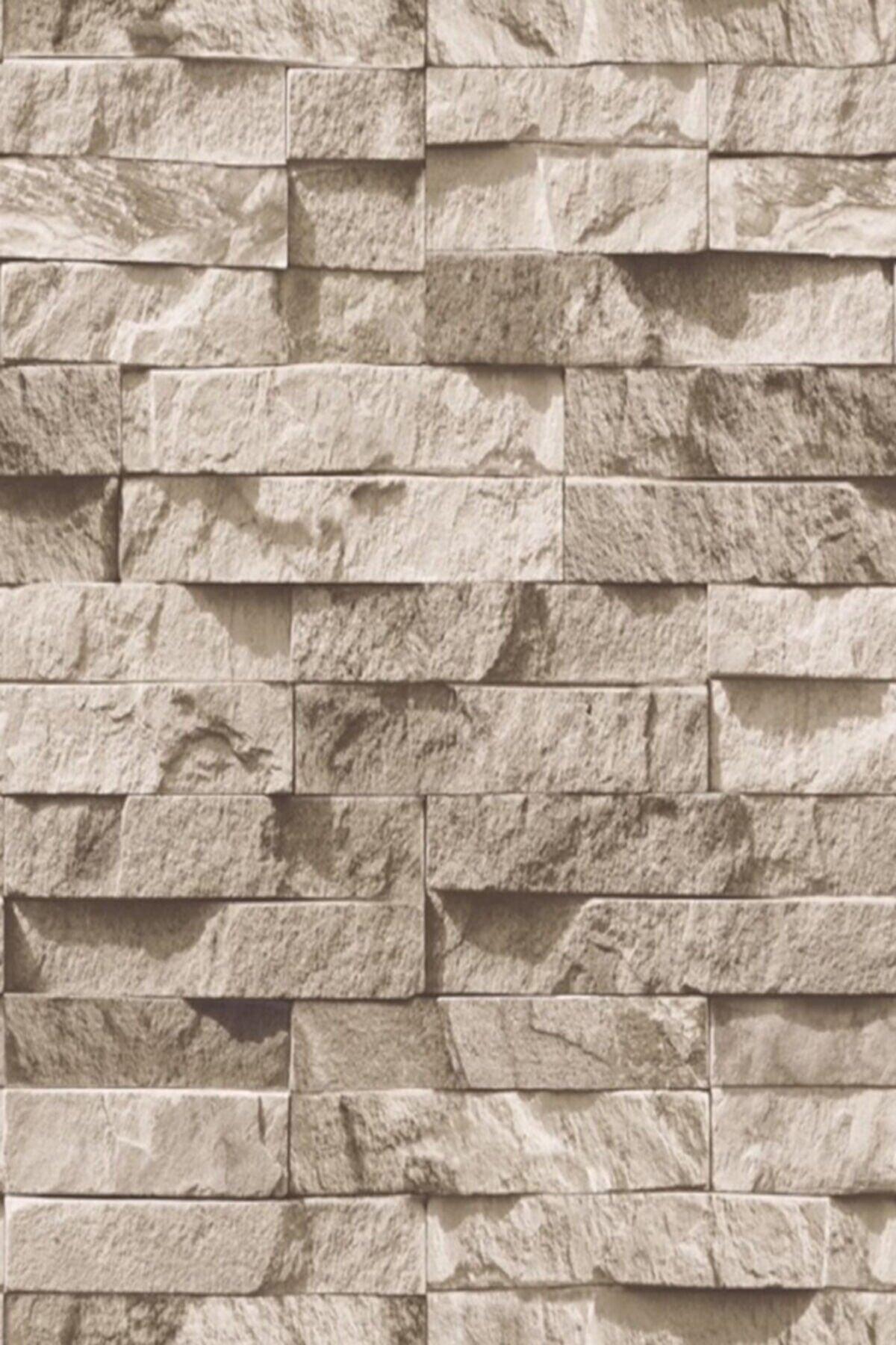 9300 Beige Interlaced Stacked Stone Pattern Wallpaper - Swordslife