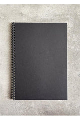 A4 Lined Spiral Notebook (black cover)