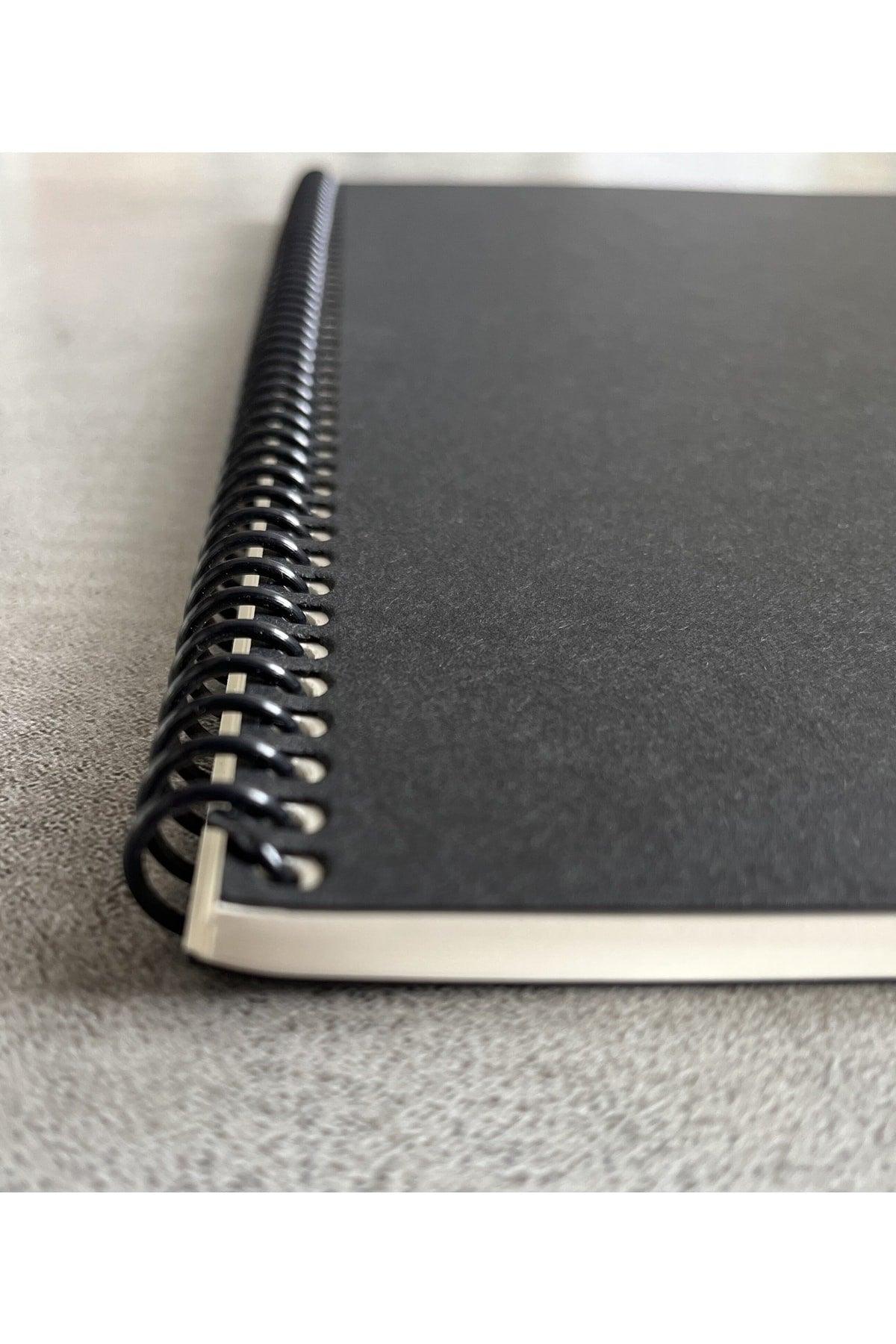 A4 Lined Spiral Notebook (black cover)