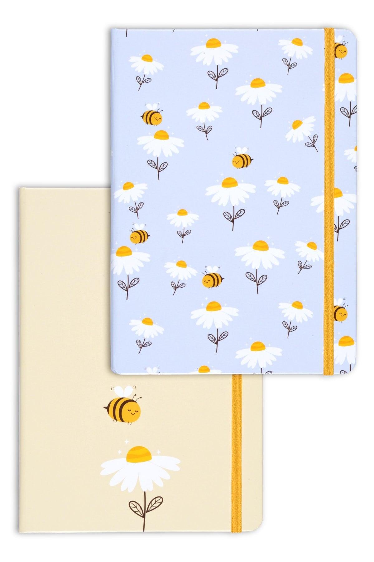 A5 Set Of 2 Notebooks 15x21 Cm Dotted Bee