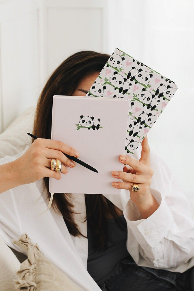 A5 Set of 2 Notebooks 15x21 Cm Dotted Panda