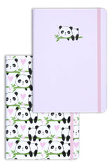 A5 Set of 2 Notebooks 15x21 Cm Dotted Panda