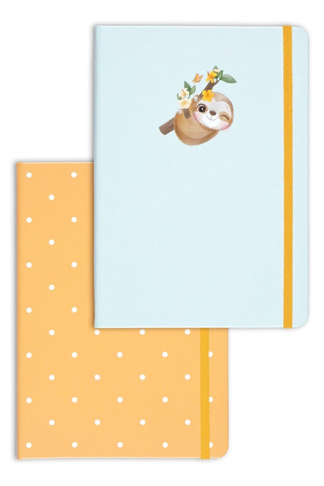 A5 Set of 2 Notebooks 15x21 Cm Dotted Sloth