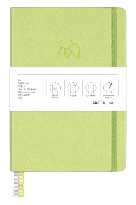 A5 Notebook Dotted Light Green