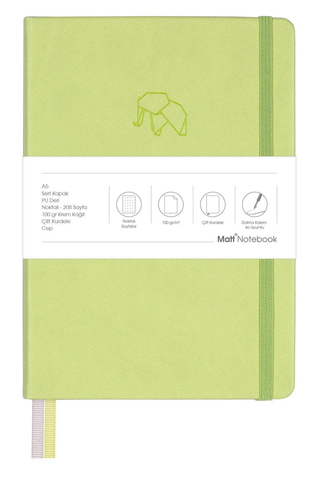 A5 Notebook Dotted Light Green