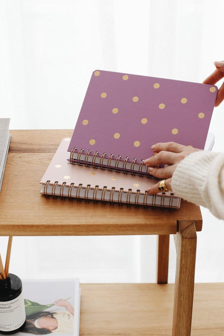 A5 Timeless Planner Agenda Polka Dot Purple