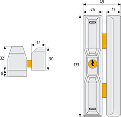 ABUS / Window lock / DF88 / brown / GL AL0089 - Swordslife