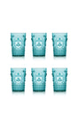 Acrylic Aquamarine 6 Pcs Short Glass & Water Soft Drink Coffee Side Glass 400 ml (Not Glass) - Swordslife