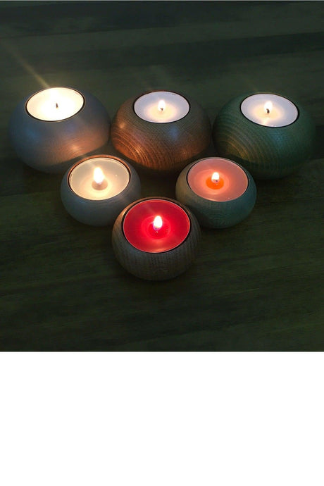 Adea + Luan Collection Six Candle Holders Set Wooden Decorative Scented - Swordslife