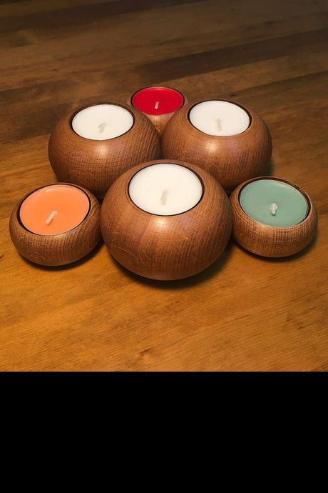 Adea + Luan Collection Six Candle Holders Set Wooden Decorative Scented - Swordslife