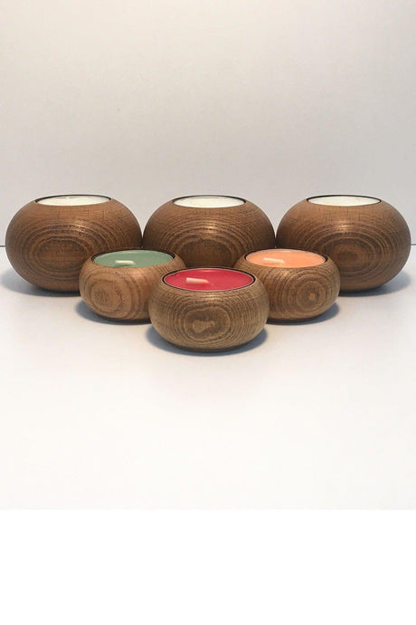 Adea + Luan Collection Six Candle Holders Set Wooden Decorative Scented - Swordslife