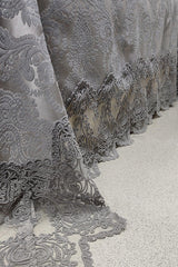 Aden Double French Lace Chenille Bedspread (260x260) (gray) - Swordslife