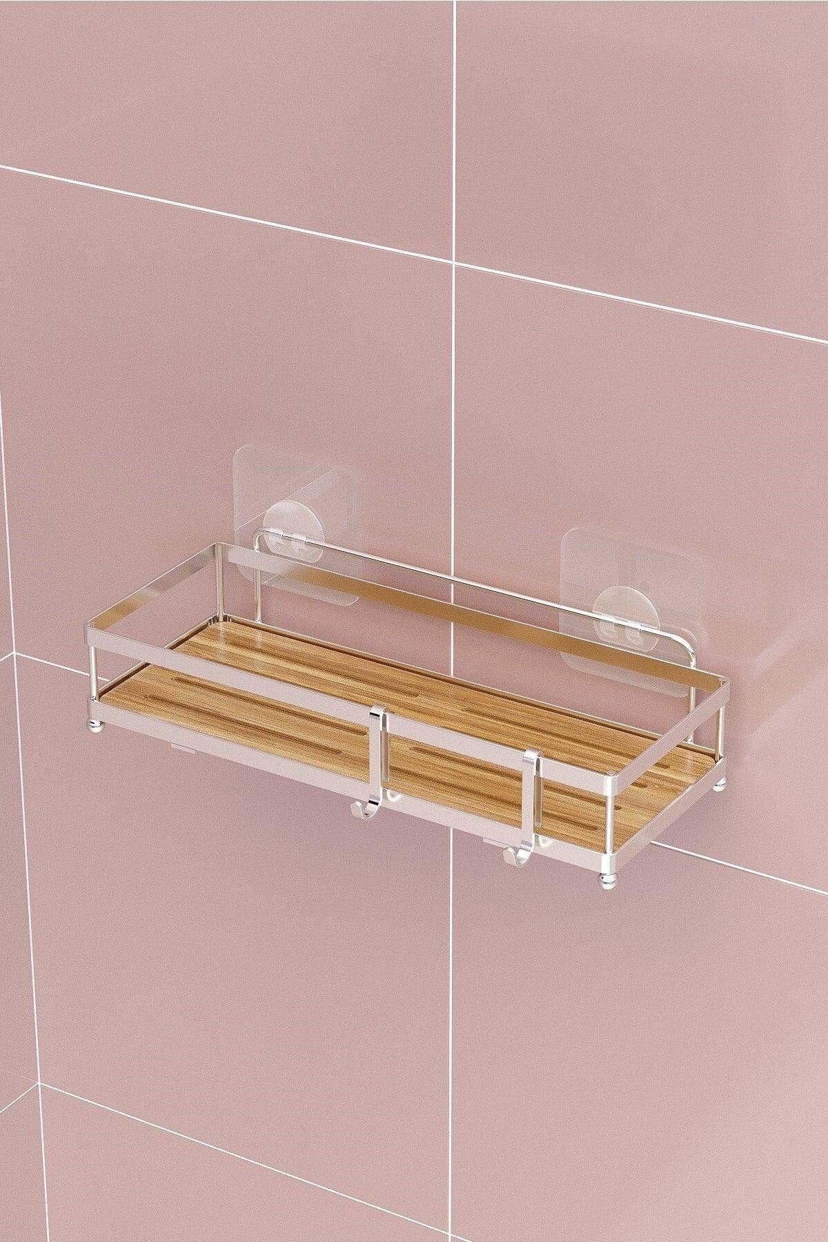 Adhesive Hook Bathroom&Kitchen Shelf Silver St180h - Swordslife