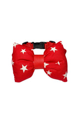 Adjustable Cat Dog Bow Tie Red Stars