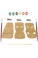 African Mask Themed Wood Painting Canvas Set